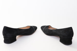 Mauro Teci Black Suede Pumps - 1960s Party Style - Leather 37.5 / UK 4.5