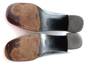 BALLY Shoes Black Leather Block Heel Label UK 5 Fit 37.5