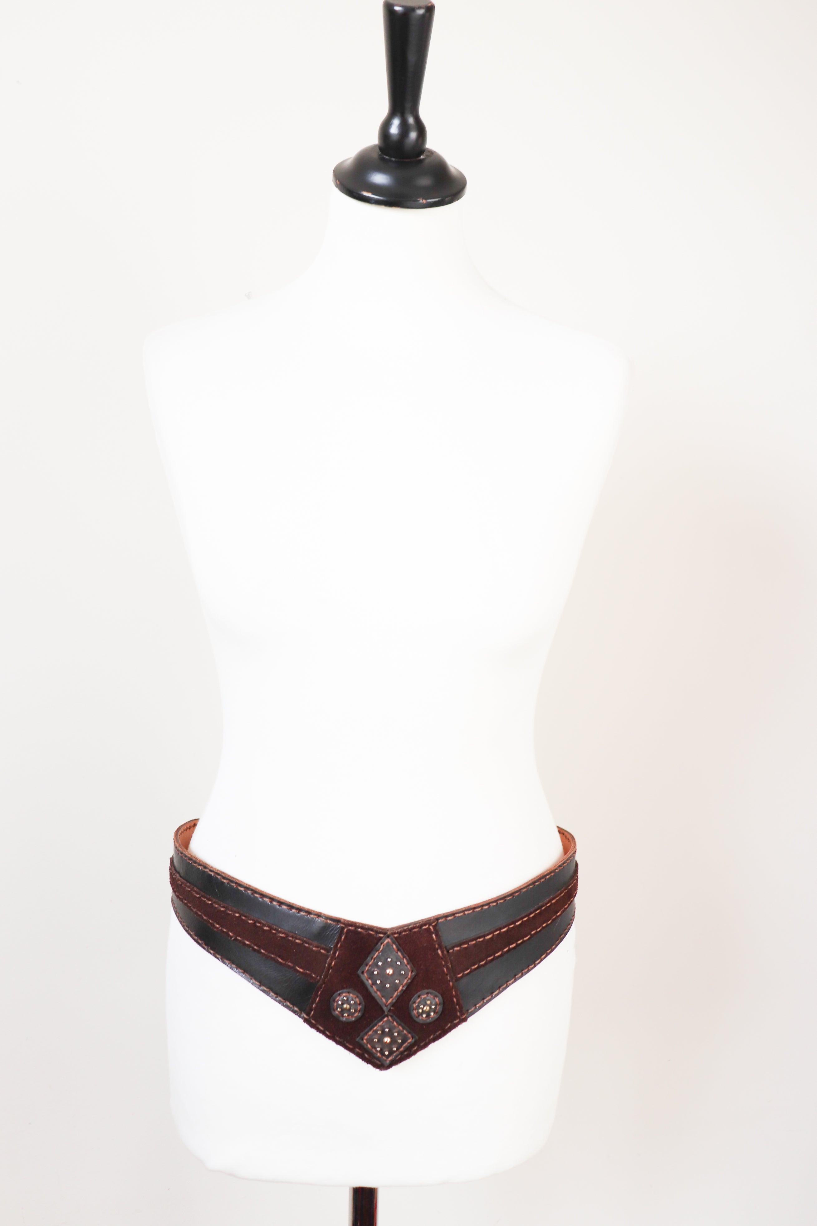 Rainer Rosner Vintage Corset Belt - 1980s - Brown Suede Leather - Wide  - Medium