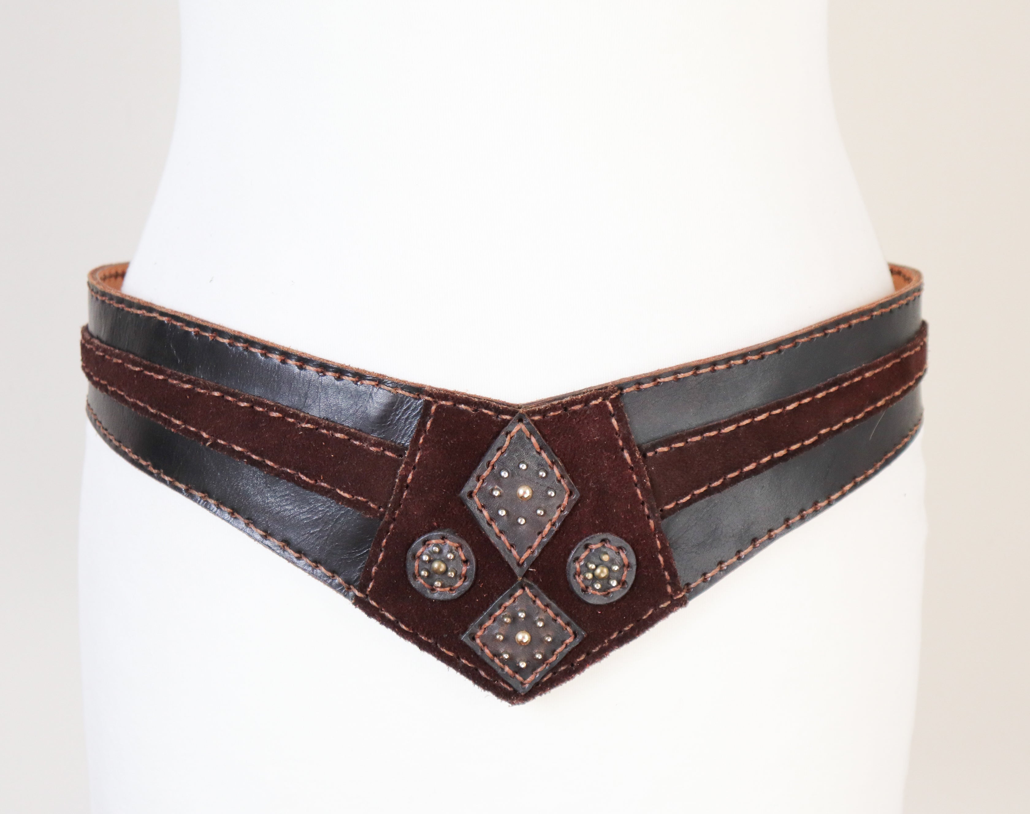 Rainer Rosner Vintage Corset Belt - 1980s - Brown Suede Leather - Wide  - Medium