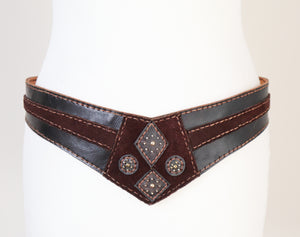 Rainer Rosner Vintage Corset Belt - 1980s - Brown Suede Leather - Wide - Medium