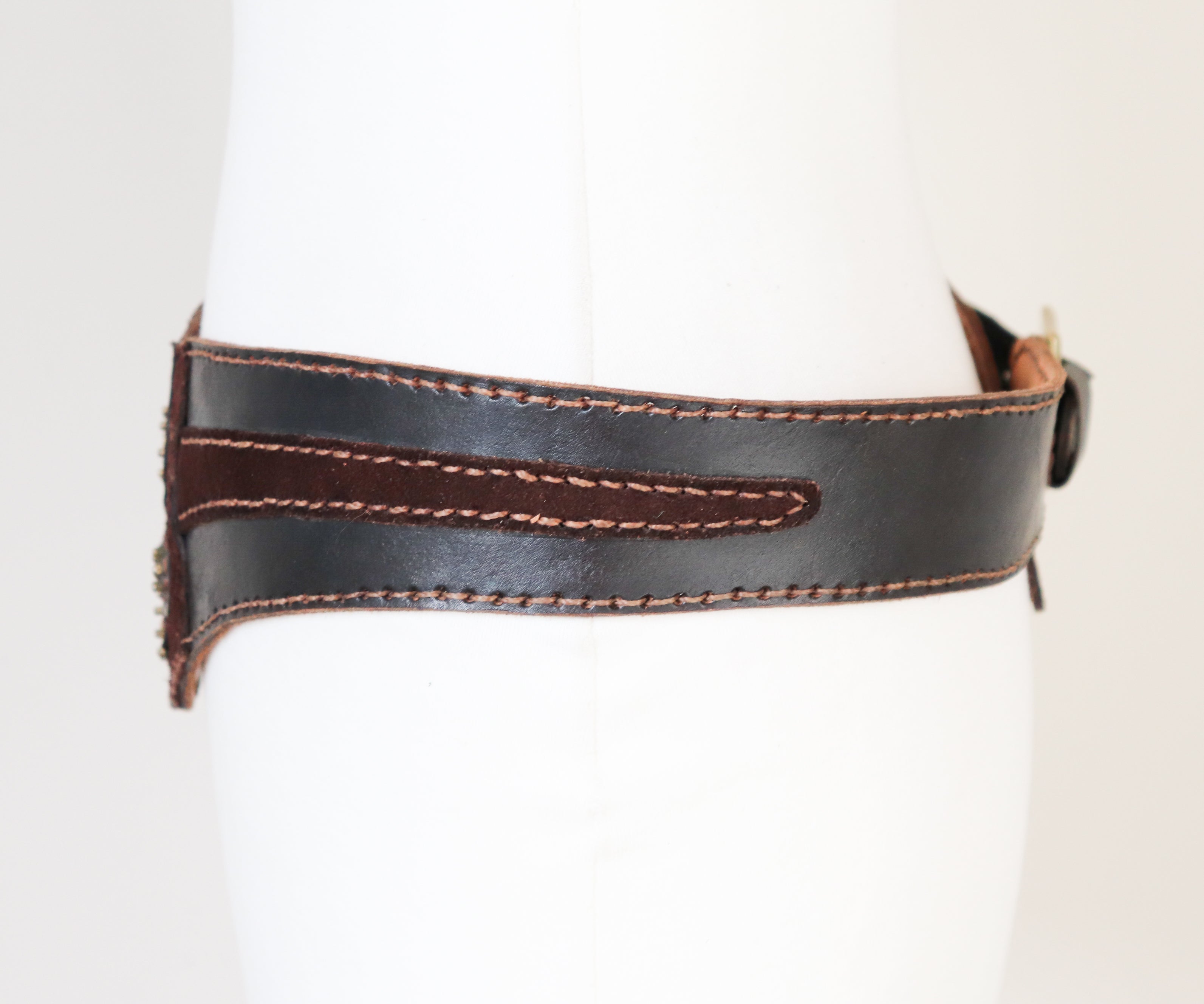 Rainer Rosner Vintage Corset Belt - 1980s - Brown Suede Leather - Wide - Medium
