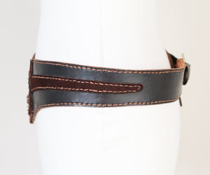 Rainer Rosner Vintage Corset Belt - 1980s - Brown Suede Leather - Wide - Medium