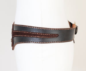 Rainer Rosner Vintage Corset Belt - 1980s - Brown Suede Leather - Wide  - Medium