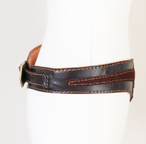 Rainer Rosner Vintage Corset Belt - 1980s - Brown Suede Leather - Wide - Medium