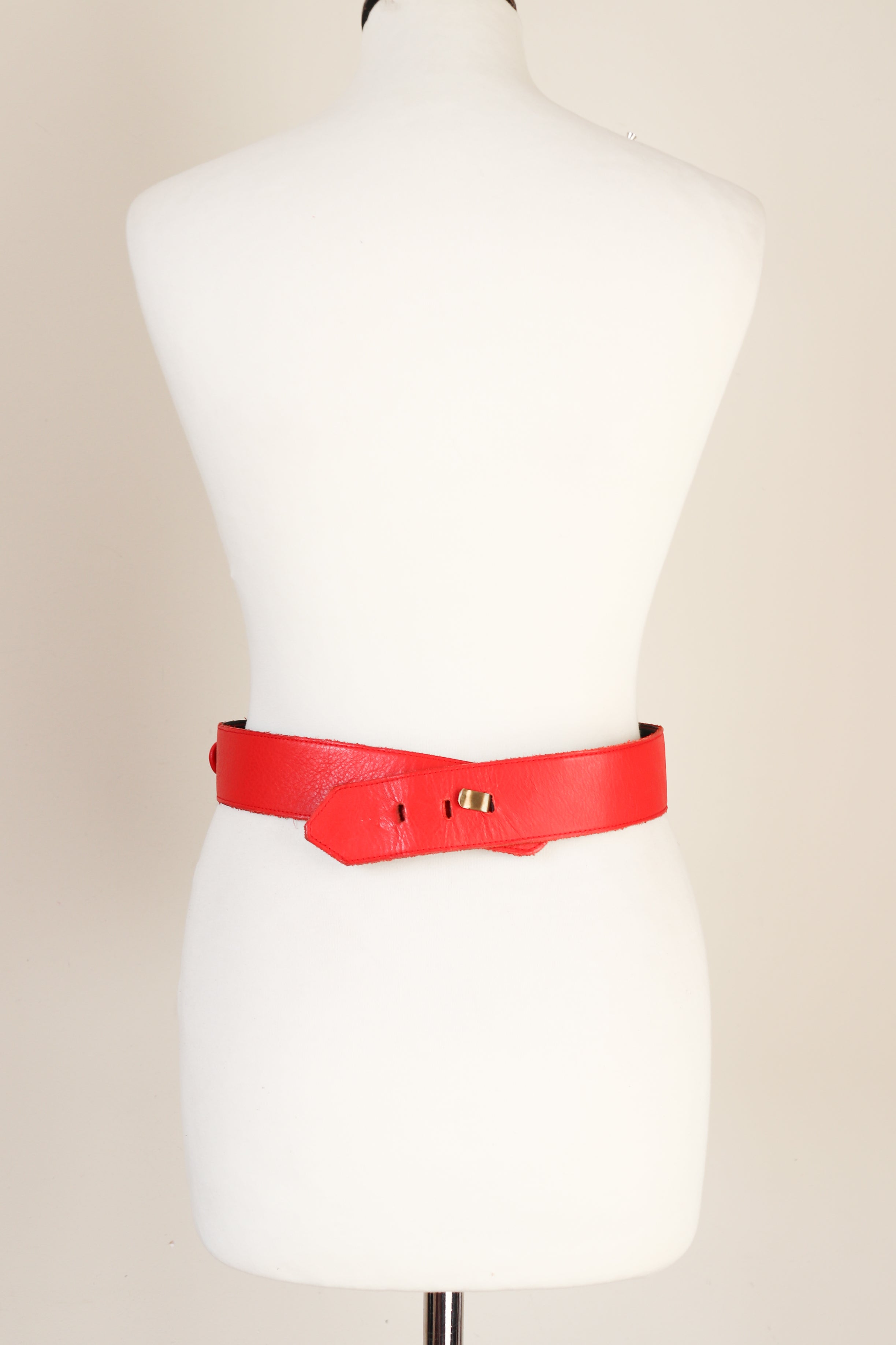 Red Leather Tirol / Dirndle  Vintage Belt - Oktoberfest - Black Suede - Small