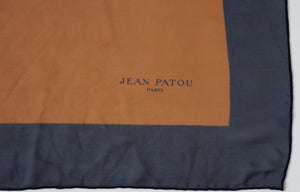 Jean Patou Vintage Chiffon Silk Scarf - Red / Blue Multicolours / Fruits  -  LARGE