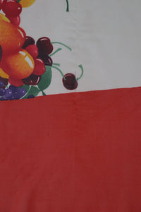 Jean Patou Vintage Chiffon Silk Scarf - Red / Blue Multicolours / Fruits - LARGE