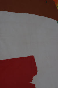 Jean Patou Vintage Chiffon Silk Scarf - Red / Blue Multicolours / Fruits - LARGE
