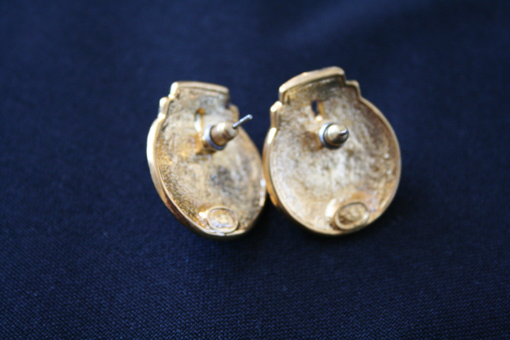 80s large diamante & enamel vintage earrings