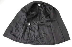 Karen Collarless Suit Jacket - Woven Wool - Black Spotted - XS / S - UK 8 / 10
