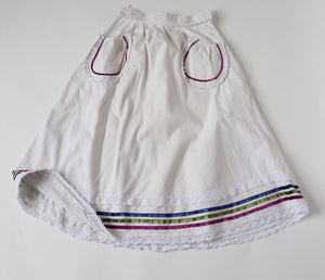 Vintage Prairie / Peasant Skirt - Cream Flannel Fabric - XXXS UK 4 / 6