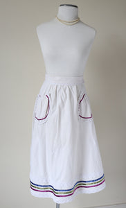 Vintage Prairie / Peasant Skirt - Cream Flannel Fabric - XXXS UK 4 / 6