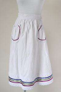 Vintage Prairie / Peasant Skirt - Cream Flannel Fabric - XXXS UK 4 / 6