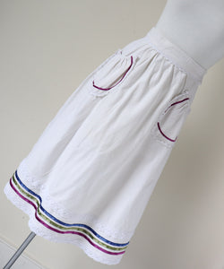 Vintage Prairie / Peasant Skirt - Cream Flannel Fabric - XXXS UK 4 / 6