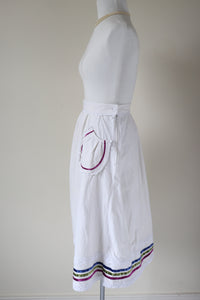 Vintage Prairie / Peasant Skirt - Cream Flannel Fabric - XXXS UK 4 / 6