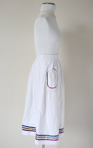 Vintage Prairie / Peasant Skirt - Cream Flannel Fabric - XXXS UK 4 / 6