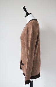 Peruvian Alpaca Wool Cardigan - Brown - Long / Straight - M / UK 12