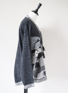 Landscape Alpaca Wool Jumper - Grey - Peruvian  L / UK 14