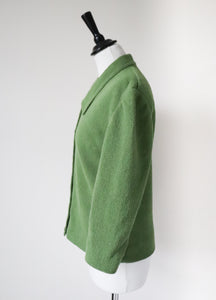 1960s Knitted Cardigan - Vintage Top - Green - M /  UK 12