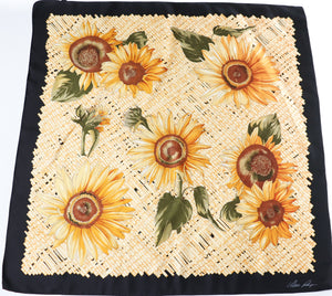 Marco Voeluza Silk Scarf  - Yellow Sunflowers  Print - LARGE