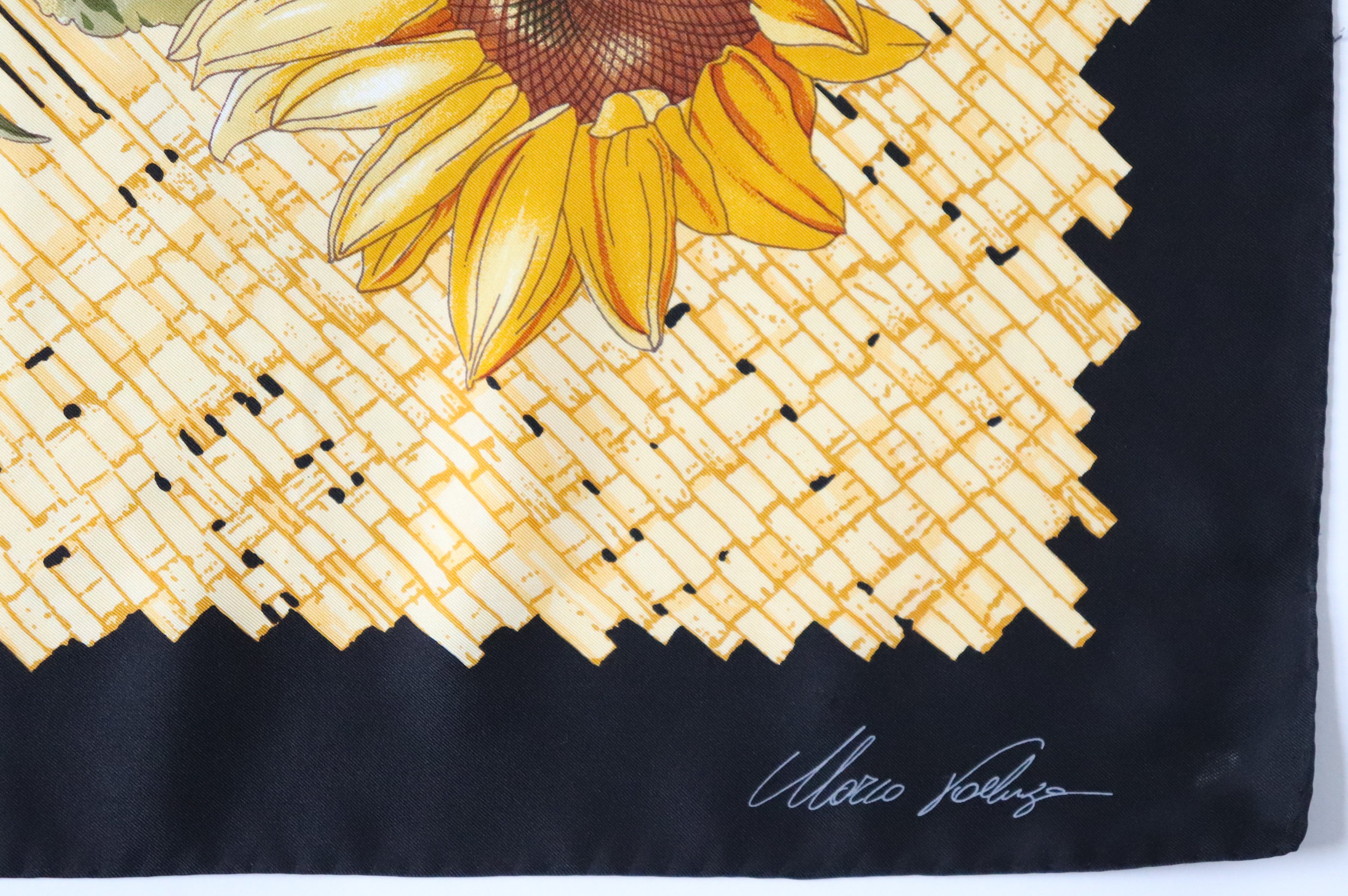 Marco Voeluza Silk Scarf  - Yellow Sunflowers  Print - LARGE