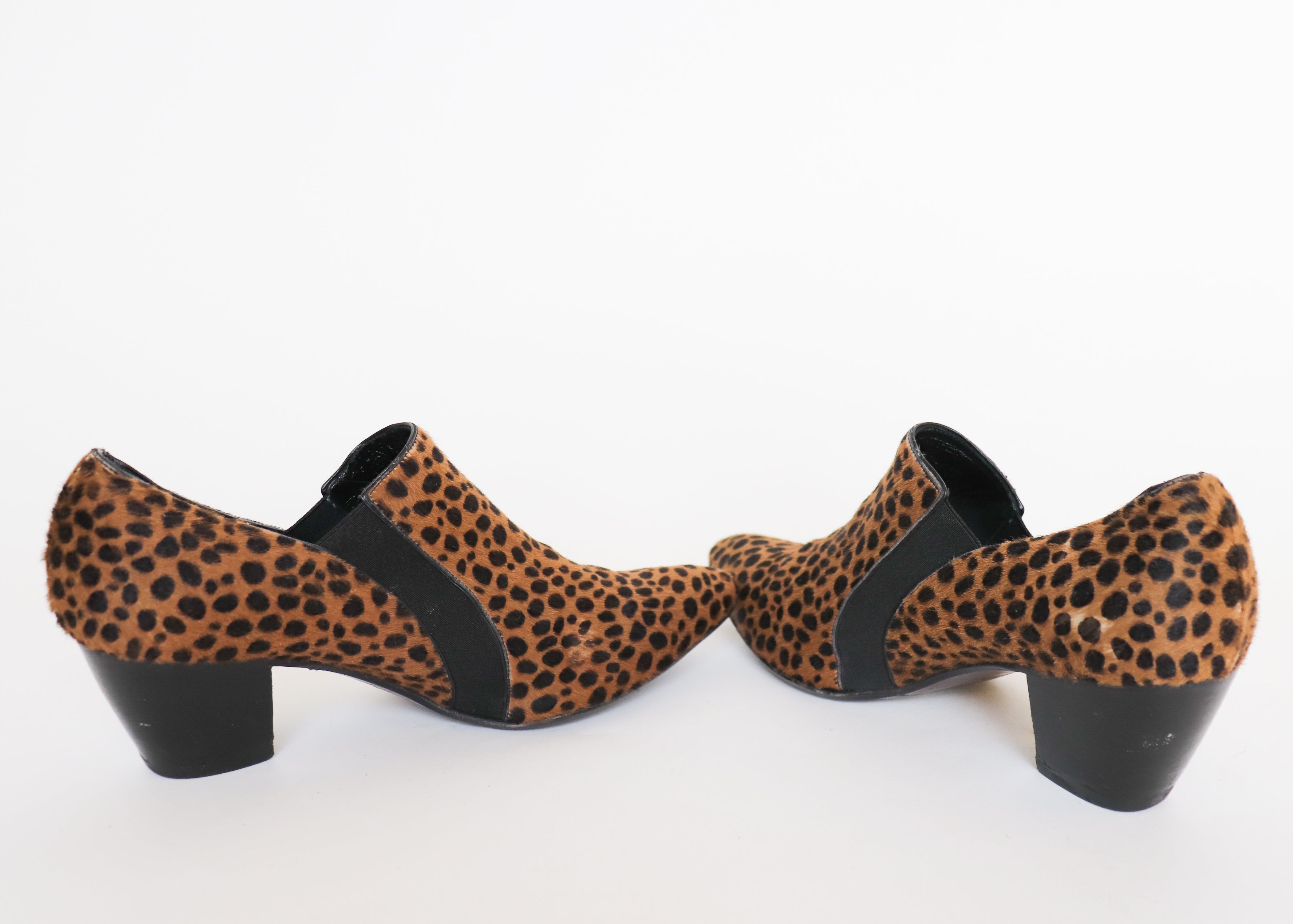 Walter Steiger Shoes Leopard print Pony skin Label 39.5 Fit UK 6 Marshmallow Mountain
