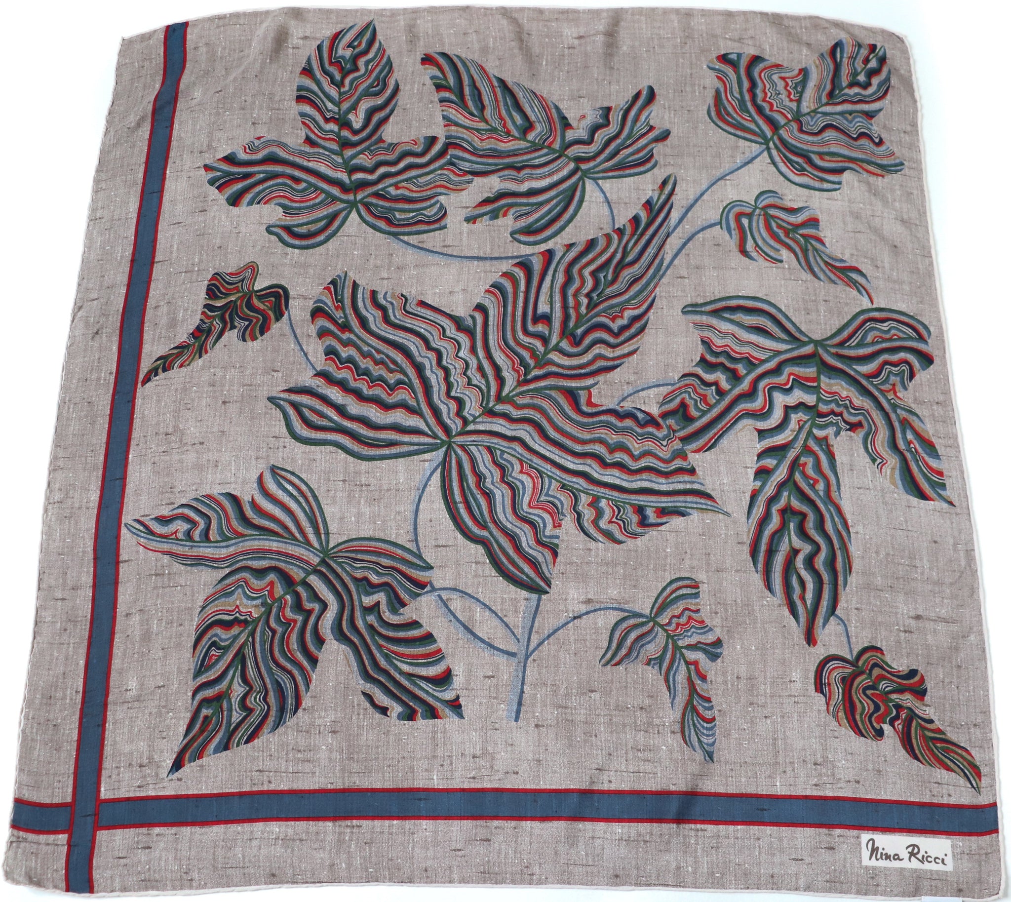 Nina Ricci Vintage Silk Scarf  - Trompe L'Oeil Fabric Print - LARGE