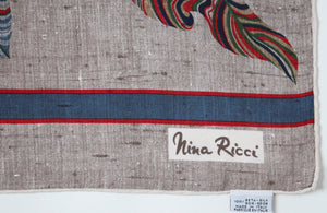 Nina Ricci Vintage Silk Scarf  - Trompe L'Oeil Fabric Print - LARGE