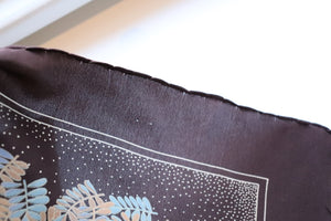 Michel - Paris Vintage 1970s  Silk Scarf - Brown - LARGE