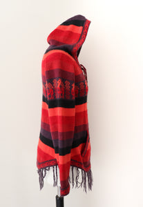 Alpaca Peruvian Hoodie Tunic Jumper - S / M - UK 10 / 12