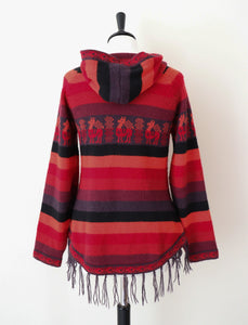 Alpaca Peruvian Hoodie Tunic Jumper - S / M - UK 10 / 12