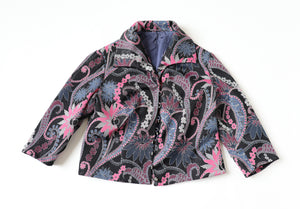 Vintage 1960s Lurex Dress and Jacket Suit  - Pink Psychedelic - M  / UK 12