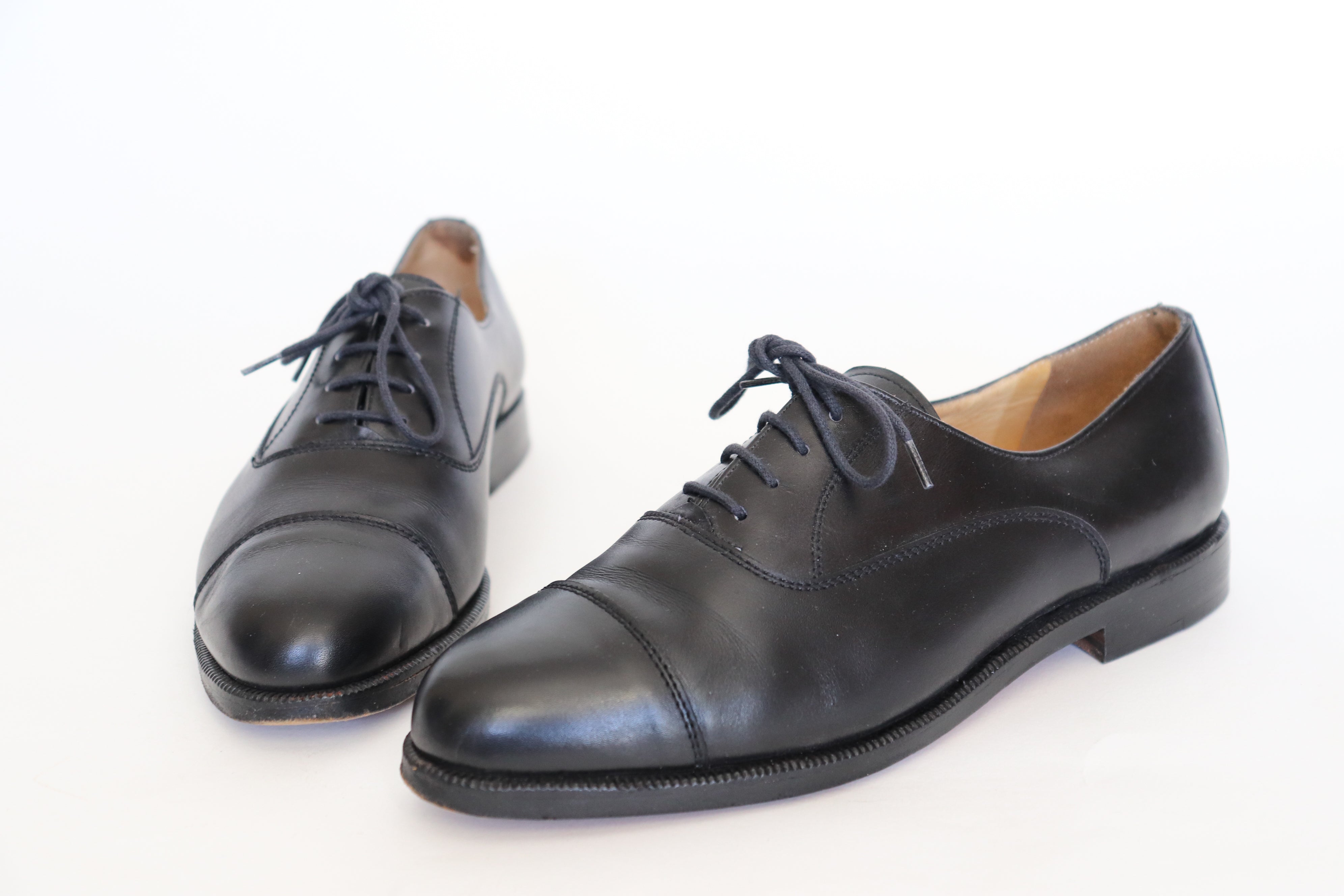 ELGG 1847 Lace Up Black Leather Shoes - Size 5 F (Fit  NARROW UK 5  or 4.5)