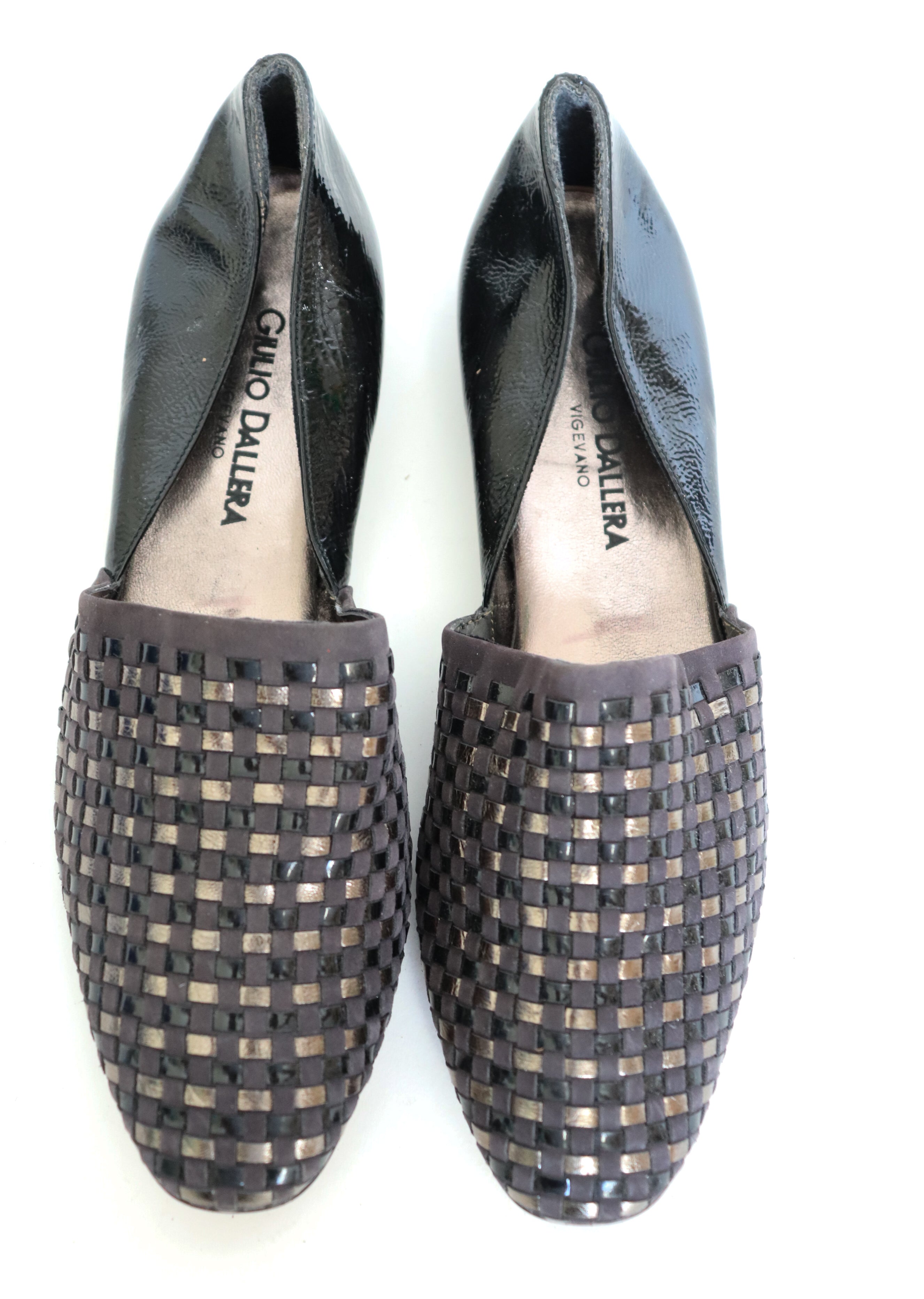 Vintage Woven Leather Flat Shoes -  Giulio Dallera - Label 40 ( Fit  39 / UK 6 )