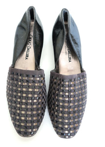 Vintage Woven Leather Flat Shoes - Giulio Dallera - Label 40 ( Fit  39 / UK 6 )