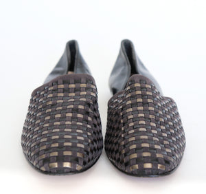 Vintage Woven Leather Flat Shoes - Giulio Dallera - Label 40 ( Fit  39 / UK 6 )