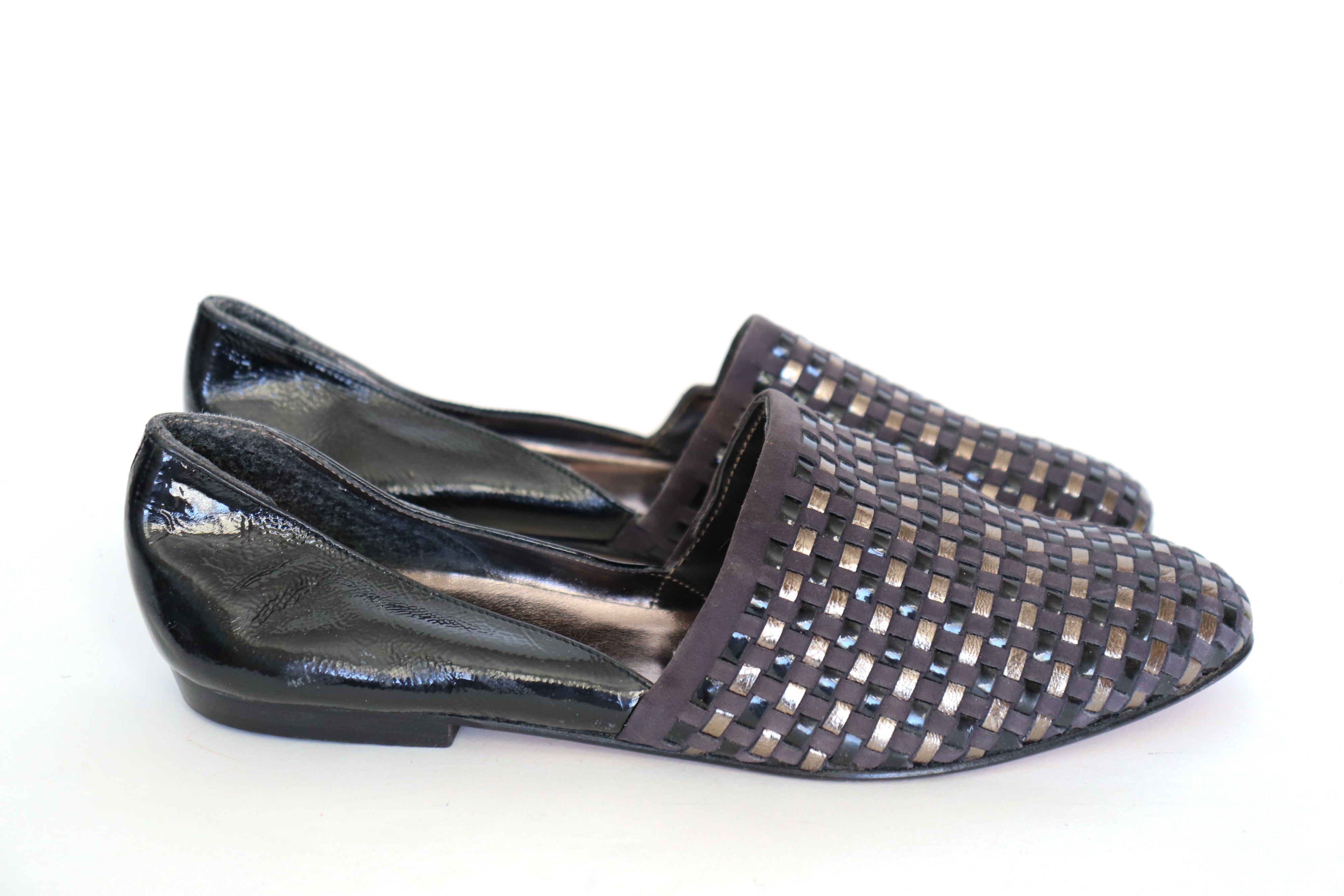 Vintage Woven Leather Flat Shoes - Giulio Dallera - Label 40 ( Fit  39 / UK 6 )