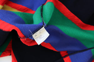 Long Vintage Cardigan - 1990s - Wool Blend - Colour Block Striped - L / UK 14