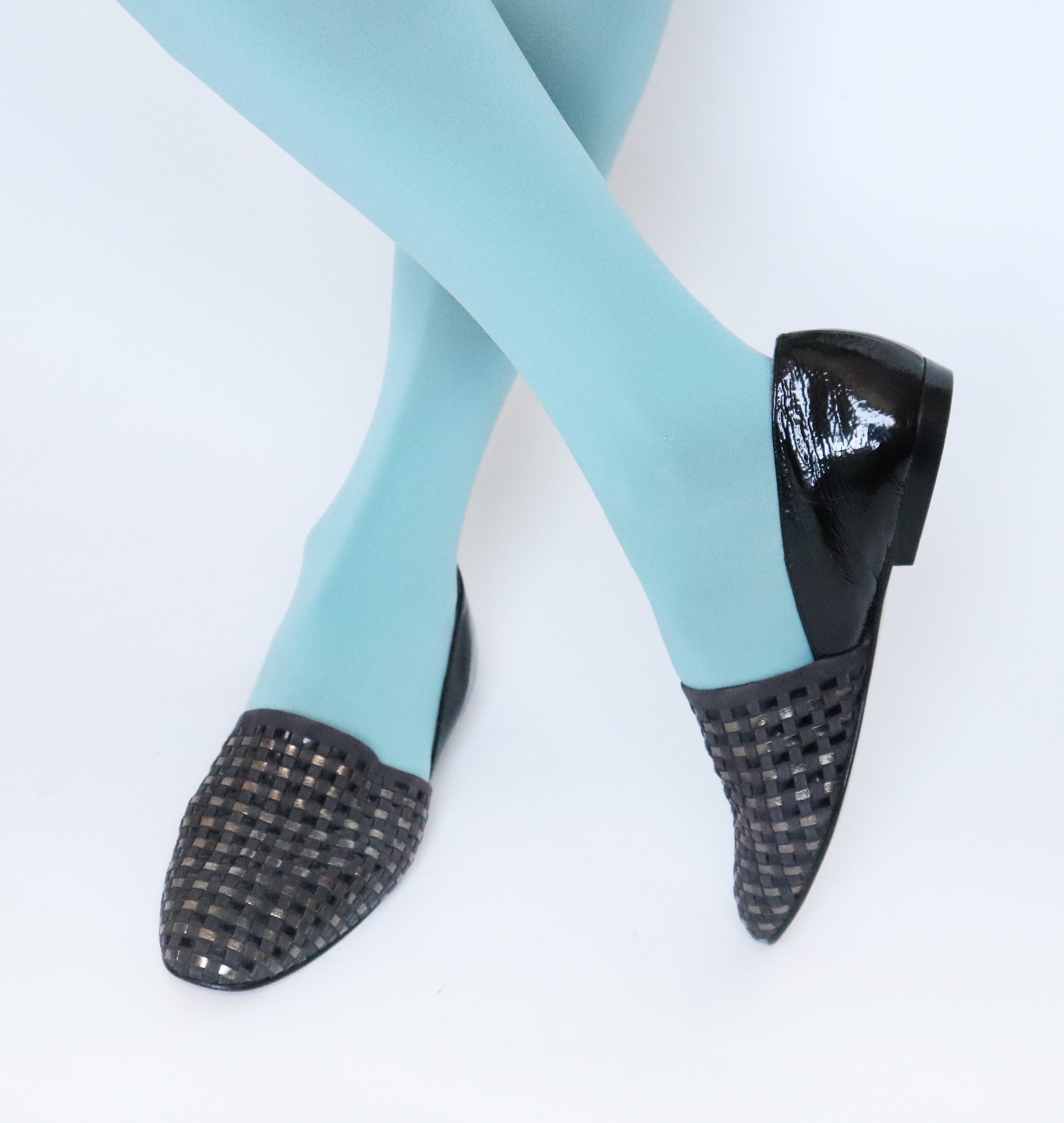 Vintage Woven Leather Flat Shoes - Giulio Dallera - Label 40 ( Fit  39 / UK 6 )