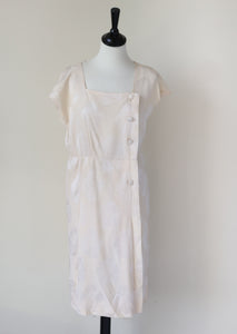 Ivory Cream Vintage Silk Wrap Dress - S / UK 10