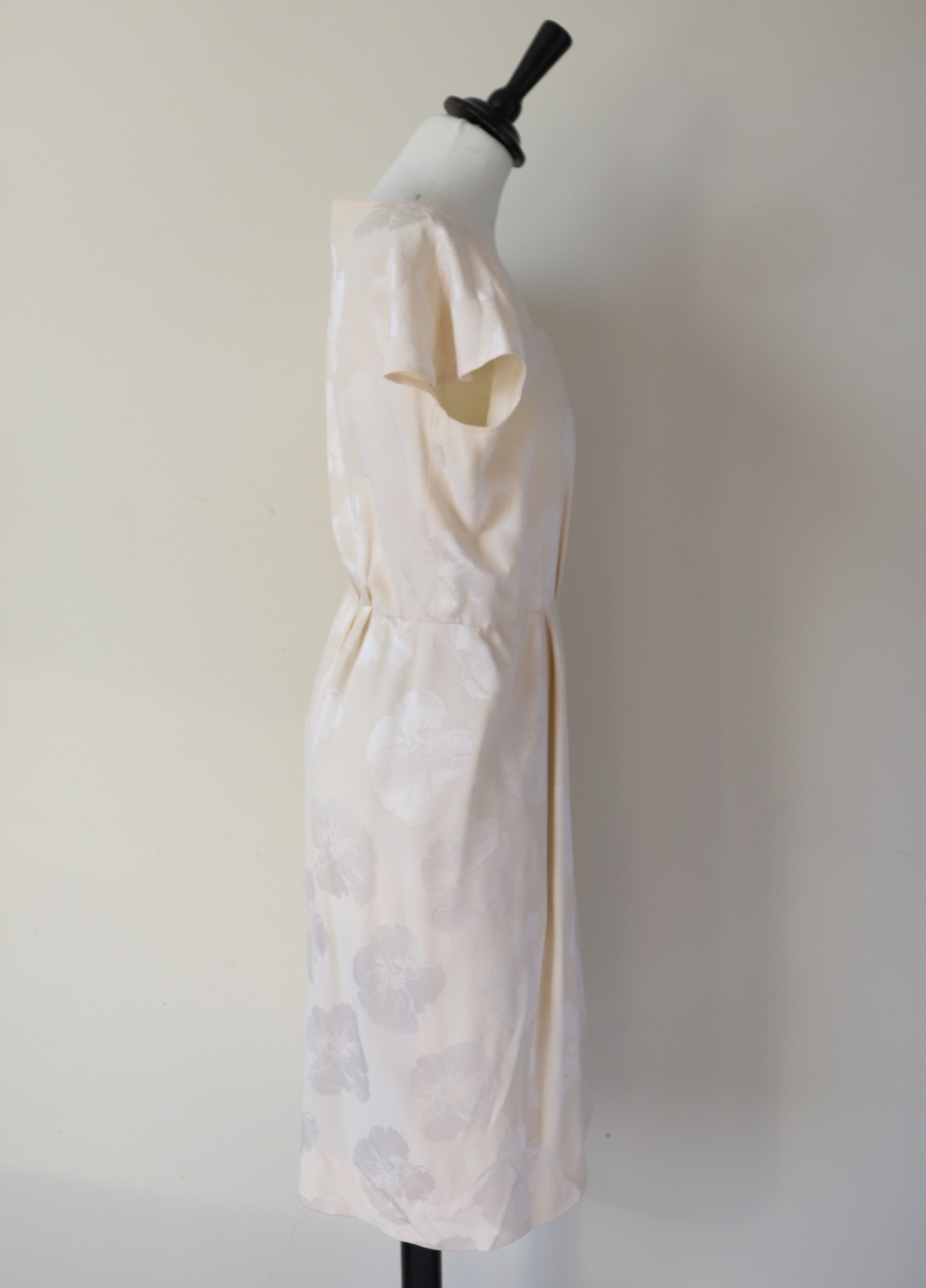 Ivory Cream Vintage Silk Wrap Dress - S / UK 10