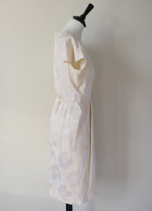 Ivory Cream Vintage Silk Wrap Dress - S / UK 10