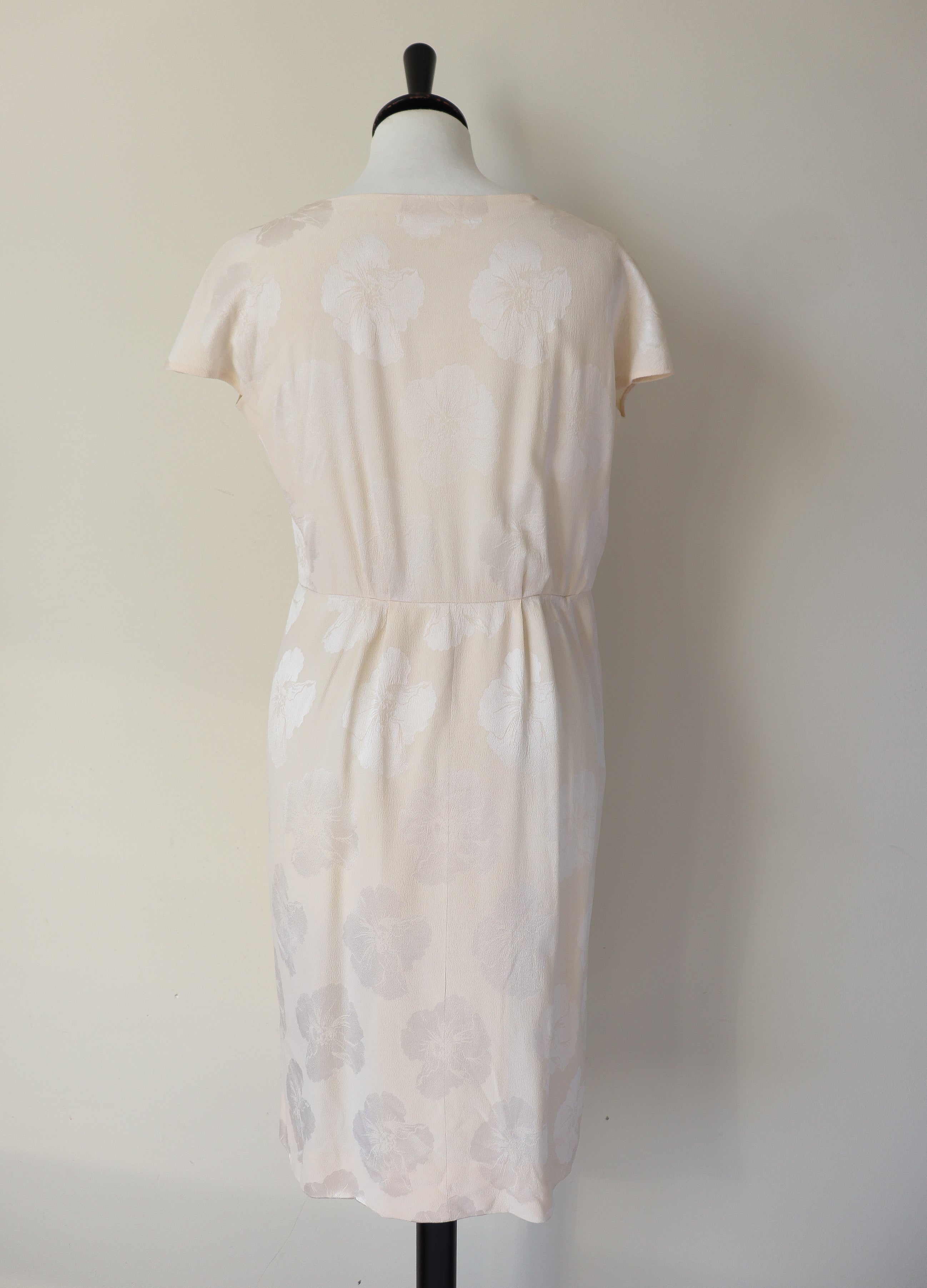 Ivory Cream Vintage Silk Wrap Dress - S / UK 10