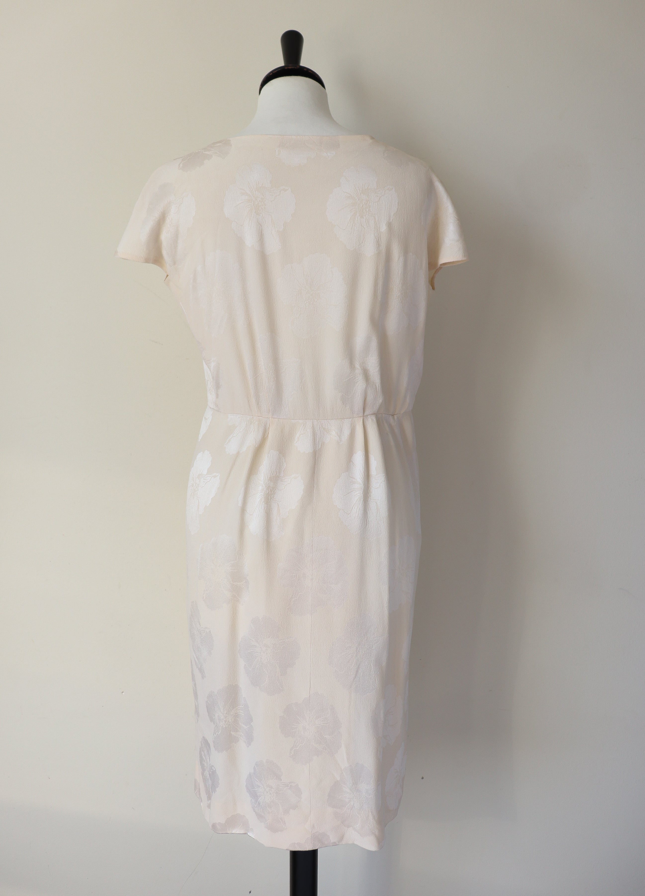Ivory Cream Vintage Silk Wrap Dress  -   S / UK 10