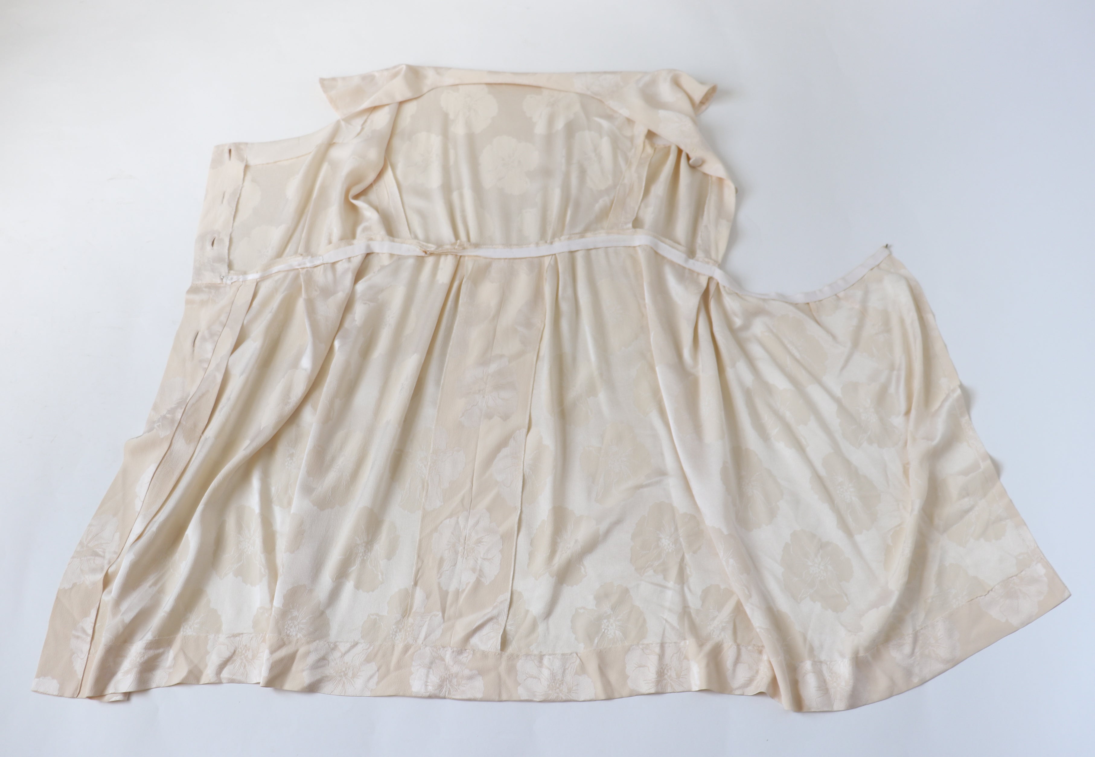 Ivory Cream Vintage Silk Wrap Dress - S / UK 10