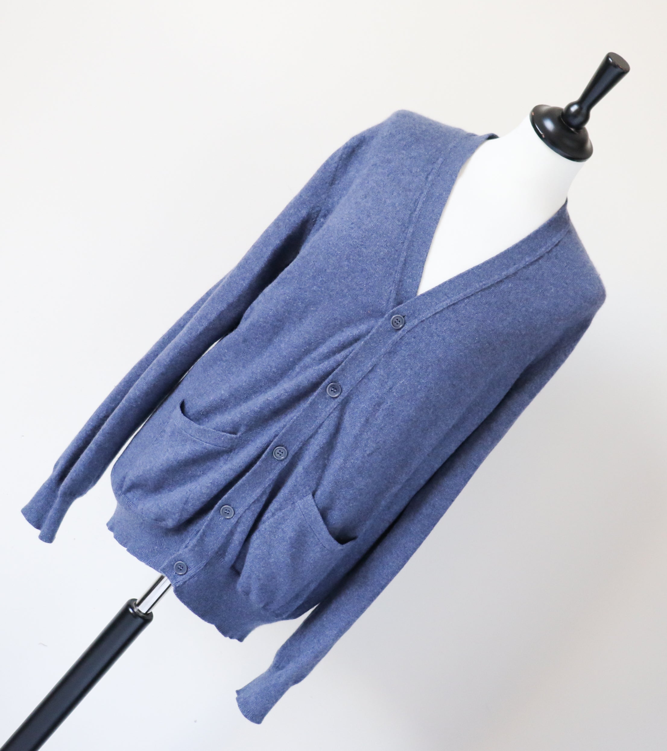 Eric Bompard 100% Cashmere Cardigan - Air Force Blue - S / M - Fit UK 10 / 12