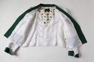 Tirol Trachten Jacket  - Vintage 1980s - Ivory Cream Linen - Perry - L / UK  14