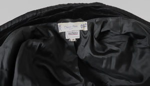Black Velvet Evening Blazer / Jacket - Oscar Rom Zurich - Vintage - Label 36 - Fit M / UK 12
