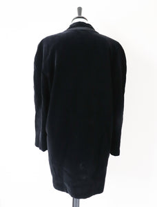 Black Velvet Evening Blazer / Jacket - Oscar Rom Zurich - Vintage - Label 36 - Fit M / UK 12